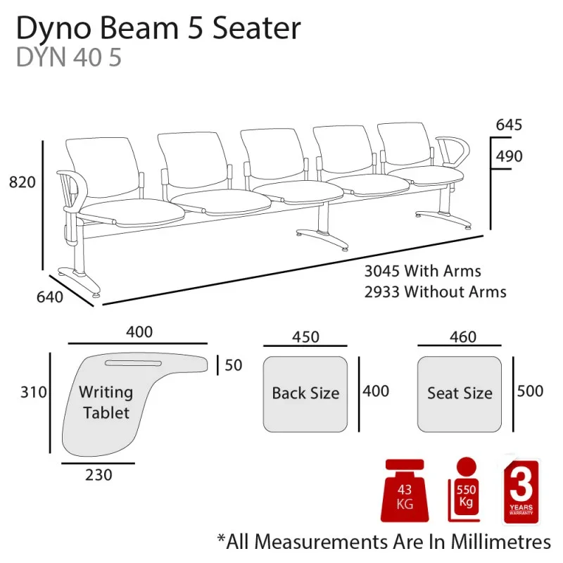 MA Dyno 40 Upholstered Beam Seating thumbnail 9