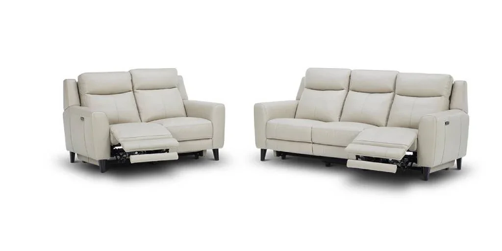 VI Newman 2 Seater Electric Recliner Leather Lounge