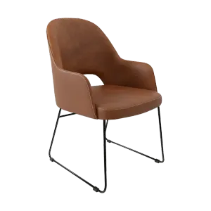 FL Orleans Upholstered Aluminium Sled Base Hospitality Dining Armchair thumbnail 3
