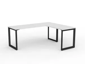 OL Anvil Melamine Top Metal Frame Office Desk with Return thumbnail 13