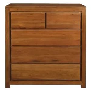 CT Amsterdam Solid Mahogany Timber 5 Drawer Tallboy thumbnail 6