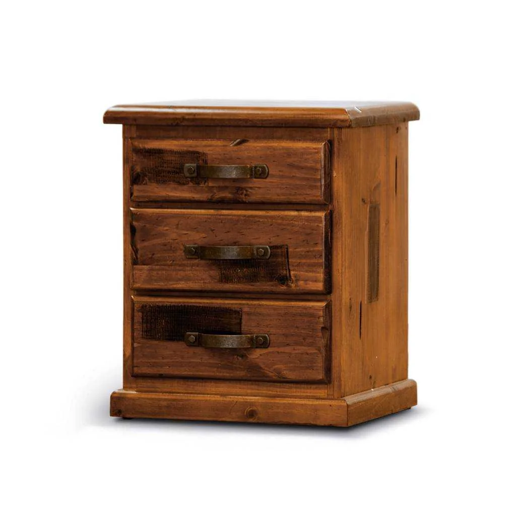 VI Jamaica Solid Timber 3 Drawer Bedside Table