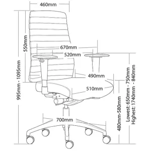 ST Siena PU Leather Low Back Executive Chair thumbnail 5