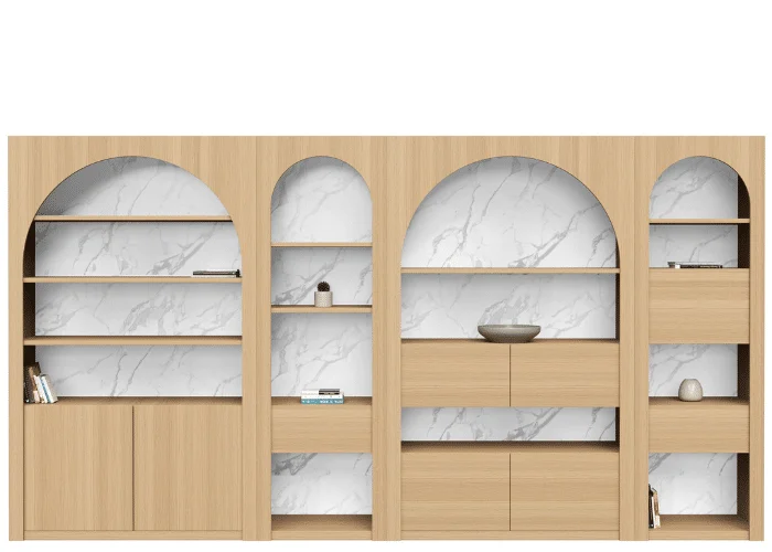 DD Aako 1 Door 1 Drawer 1 Shelf Arched Storage Wall Unit