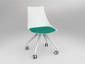 OL Luna White Chair with Castor Base thumbnail 1