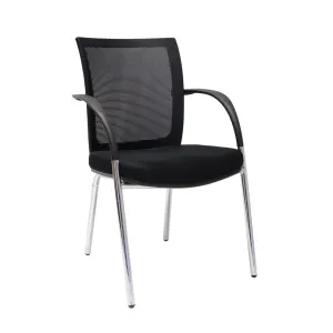 RL WMV Chrome 4 Leg Meshback Visitor Armchair thumbnail 2