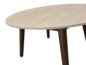 VI Cotswold Stone Top Hardwood Base Round Coffee Table thumbnail 5