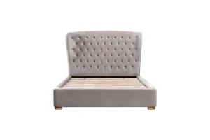 VI Rene Fabric Upholstered Tufted Buttoned Bed Frame - Double thumbnail 2