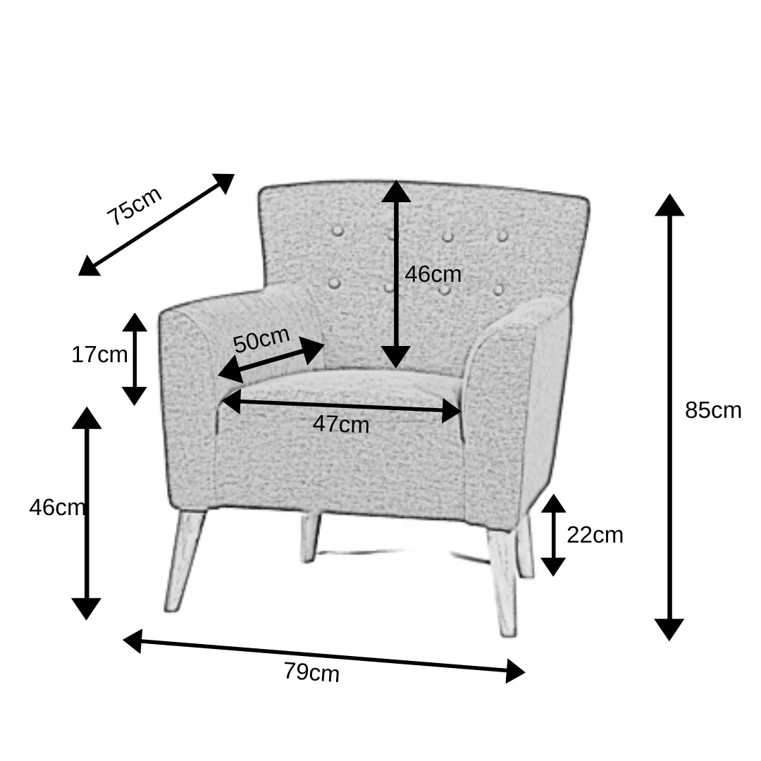 BT Jett Fiesta Fabric Upholstered Timber Leg Armchair