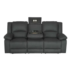 VI Captain 3 Seater Fabric Electric Recliner Lounge with Dropdown Table thumbnail 2