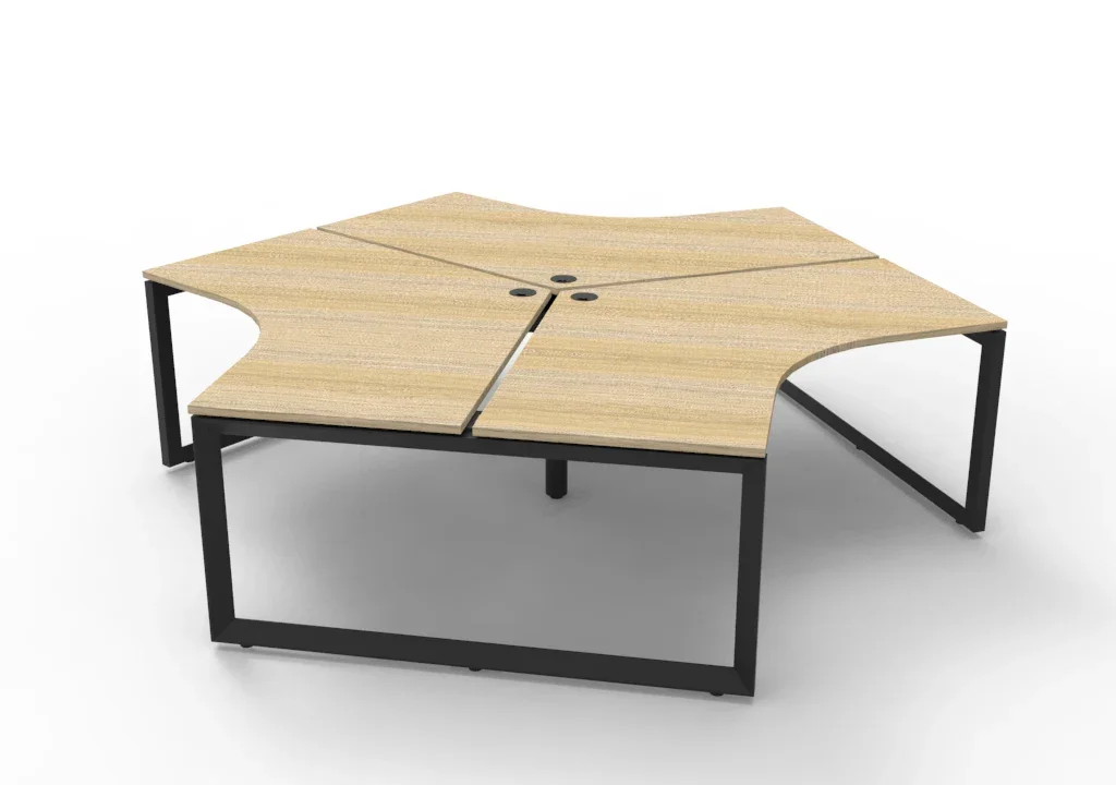 RL Infinity 120 Degree Loop Leg System Desk for 3 Users