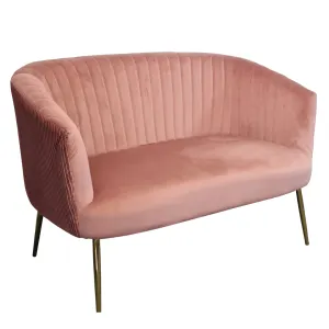 BT Perla Velvet Upholstered Fluted Back 2 Seater Armchair thumbnail 2