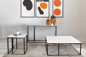 VI Suez Marble Top Metal Leg Console Table thumbnail 2