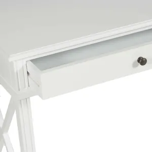 SH Mateo Solid Timber 2 Drawer Home Office Desk in White thumbnail 2