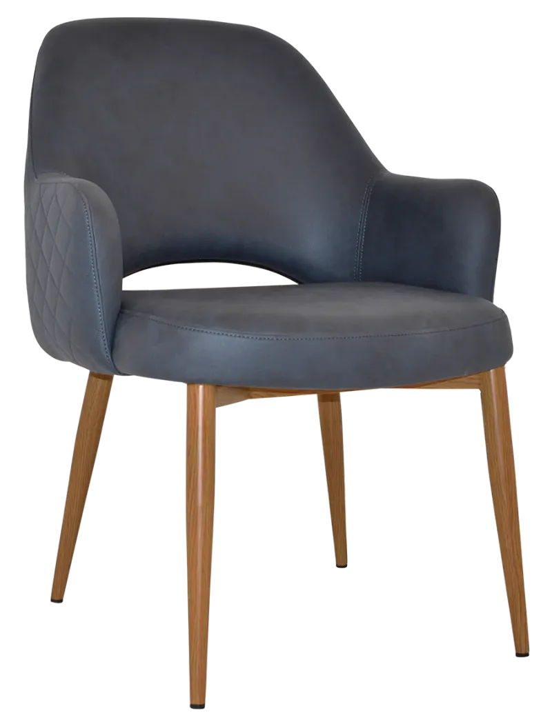 EZ Albury Oak Colour Metal Leg Upholstered Hospitality XL Armchair
