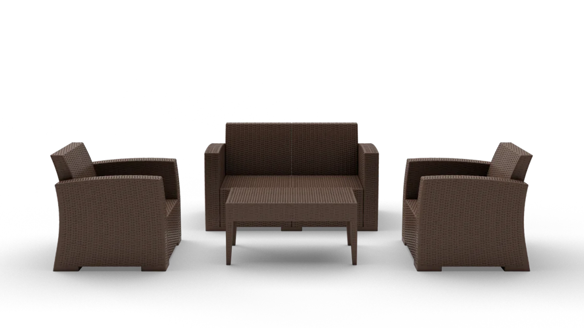 FL Monaco Hospitality Outdoor 4 Seater Lounge Set with Cushion