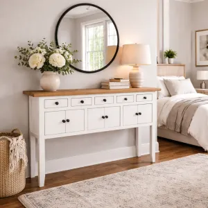 MF Rudolph Recycled Timber 5 Drawer 6 Door Hall Table thumbnail 2