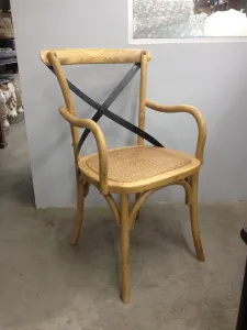 MF Carver Solid Timber Rattan Seat Dining Chair with Armrest thumbnail 5