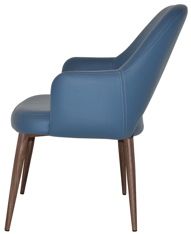 EZ Albury Walnut Colour Metal Leg Upholstered Hospitality XL Armchair