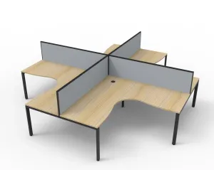 RL Infinity Profile Leg 4 People Corner Workstation with Screen thumbnail 1