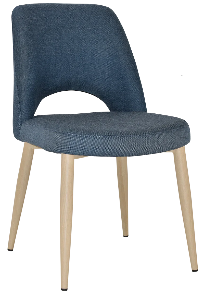 EZ Albury Birch Stained Metal Leg Upholstered Hospitality Dining Chair