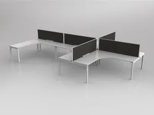 OL Axis 6 User L Shape 90° Workstation with Screen - Breathe Fabric thumbnail 14