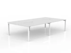 OL Axis 4-User Double Sided Workspace – White Top with White Frame thumbnail 10