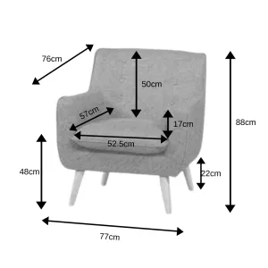 BT Georgia Key West Fabric Upholstered Accent Chair thumbnail 3