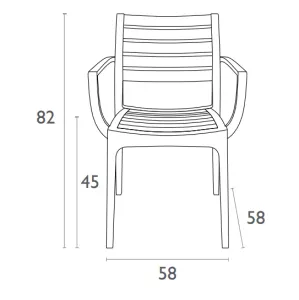 FL 7 Piece Vegas Outdoor Extendable Dining Table Setting with Artemis Armchair thumbnail 6