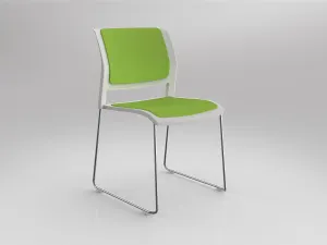OL Game Fabric Upholstered Breakout Stacking Chair -White Shell thumbnail 20