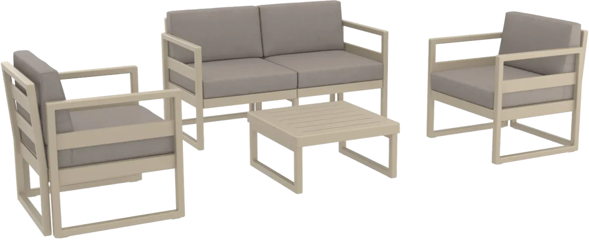 FL Mykonos Hospitality Outdoor 4 Seater Lounge Set
