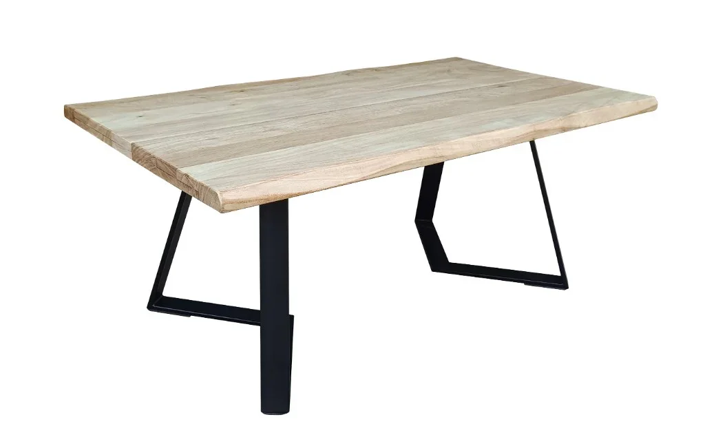VI Juniper Metal Legs Timber Top Coffee Table