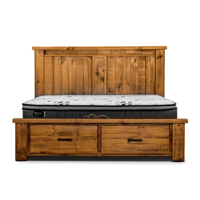 VI Outback Solid Timber Bed with 2 Bedend Drawers