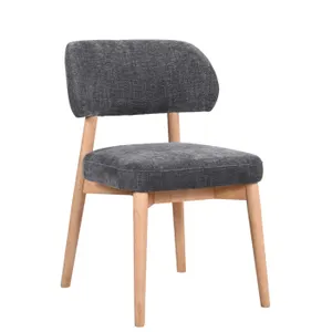 MD Elegant Fabric Upholstered Timber Leg Dining Chair thumbnail 6