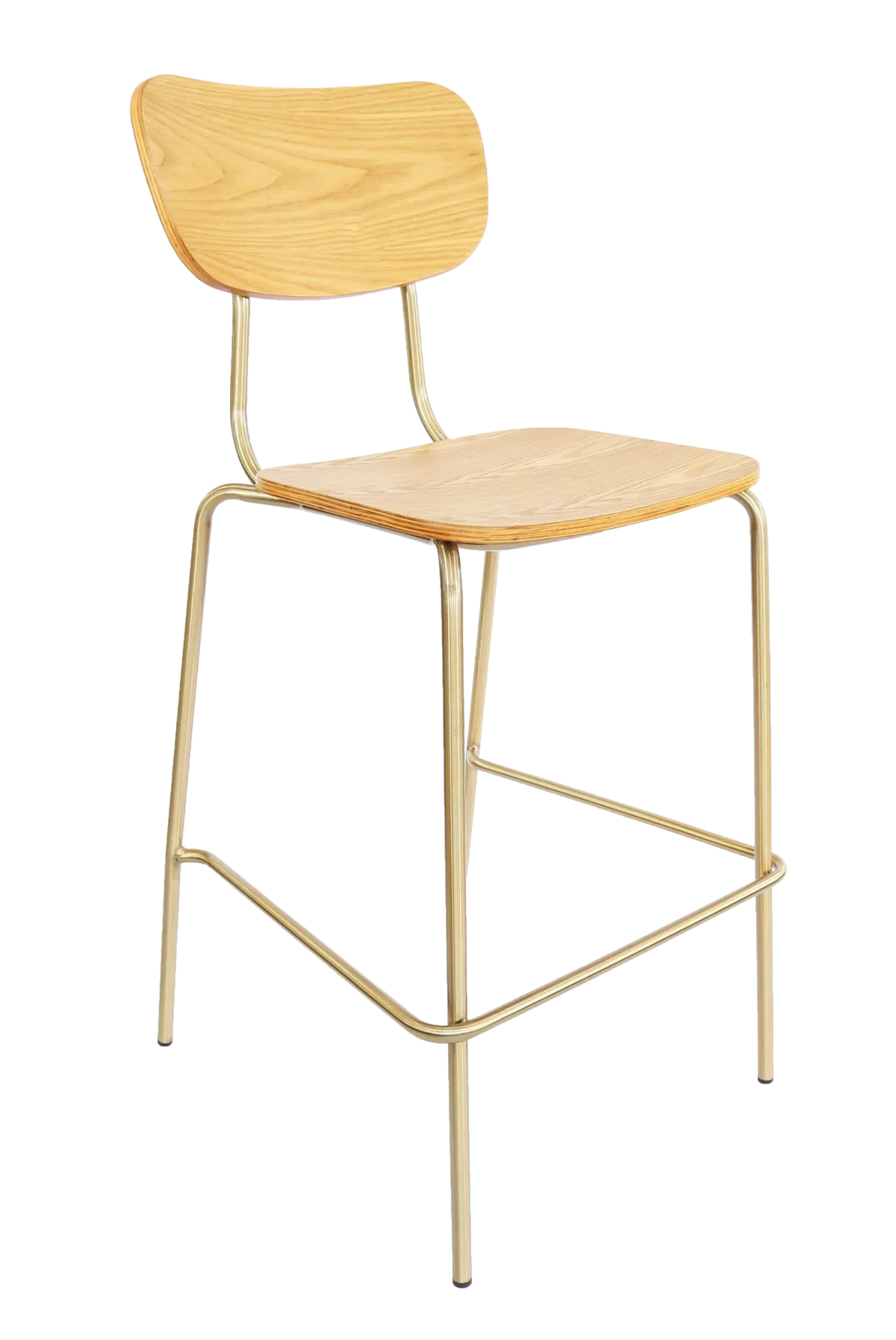 FL Tiramisu Plywood with Brass Frame Hospitality Barstool