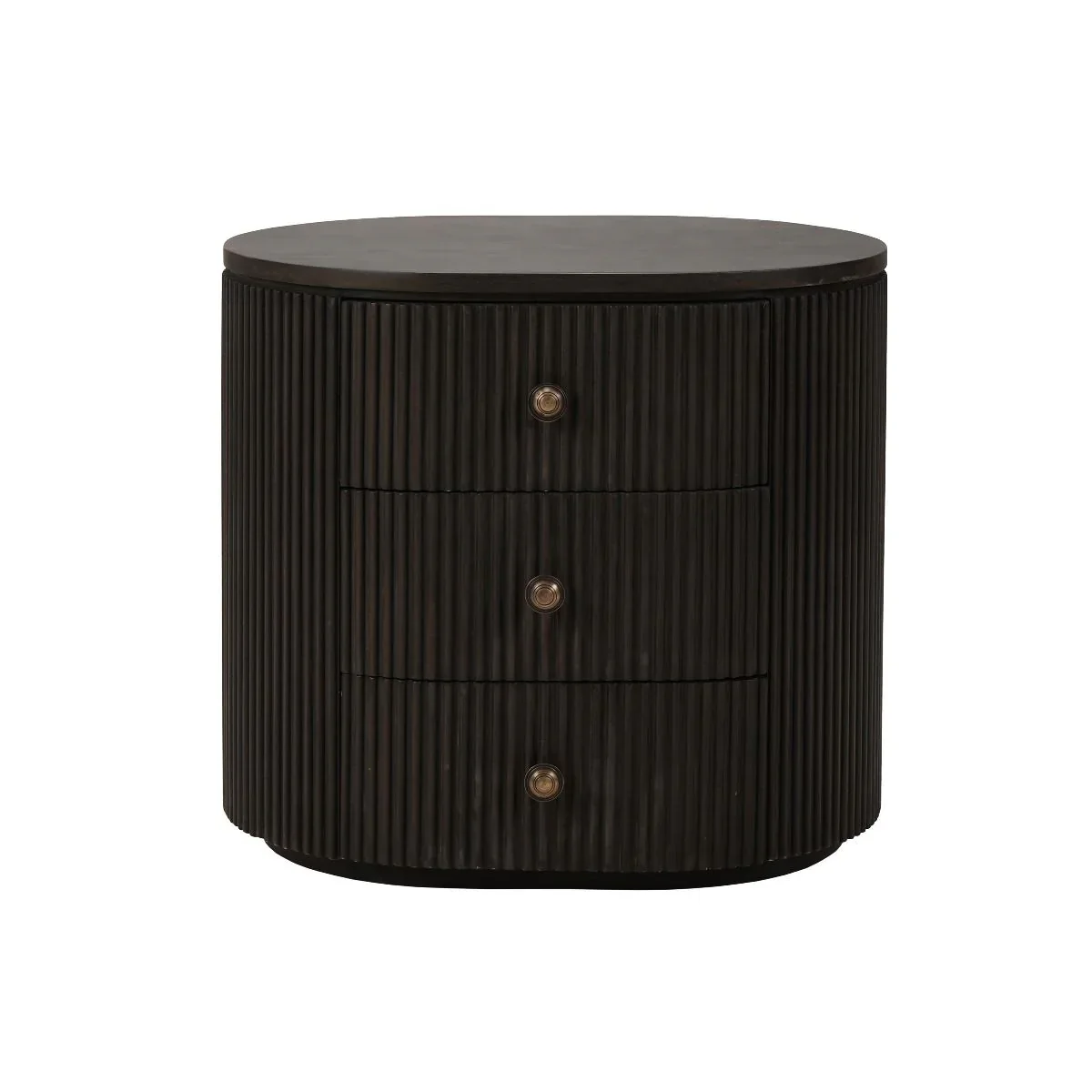 CR Kraton Oval Bedside Table with 3 Drawers