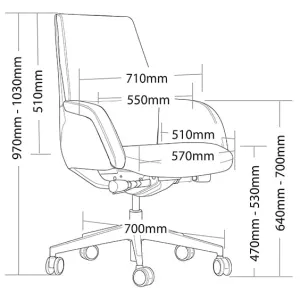 ST Captain Genuine Leather Low Back Executive Chair thumbnail 4