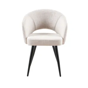 VI Matzo Fabric Upholstered Metal Leg Dining Chair thumbnail 1