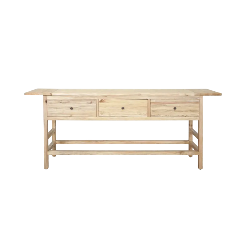 CR Sonoma Solid Timber 3 Drawer Console Table