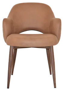 EZ Albury Walnut Colour Metal Leg Upholstered Hospitality Dining Armchair thumbnail 10