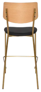 EZ Texas Brass Leg Barstool with Natural Veneer Back thumbnail 11