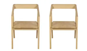 CT Kyoto Solid Timber Dining Chair in Natural Finish Set of 2 thumbnail 1