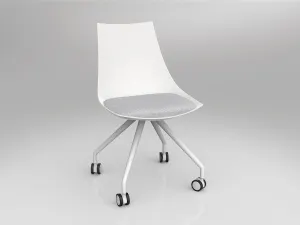 OL Luna White Chair with Castor Base thumbnail 12