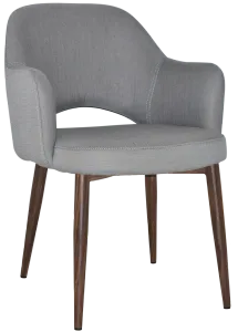 EZ Albury Walnut Colour Metal Leg Upholstered Hospitality Dining Armchair thumbnail 1
