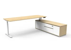 RL Halo Plus Height Adjustable Executive Desk with Return Cabinet thumbnail 7