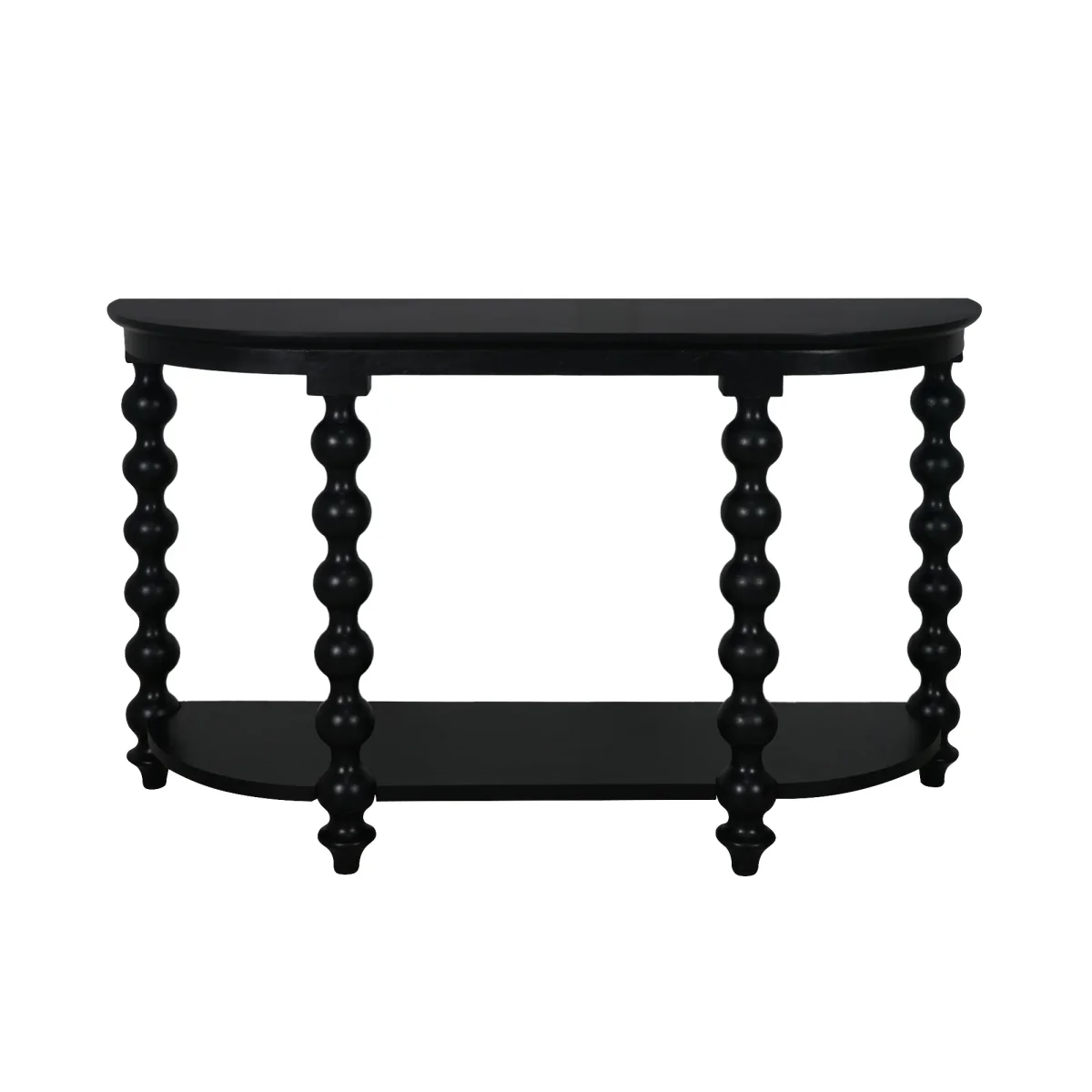 CR Carob Turned Leg Solid Timber Console Table with Shelf