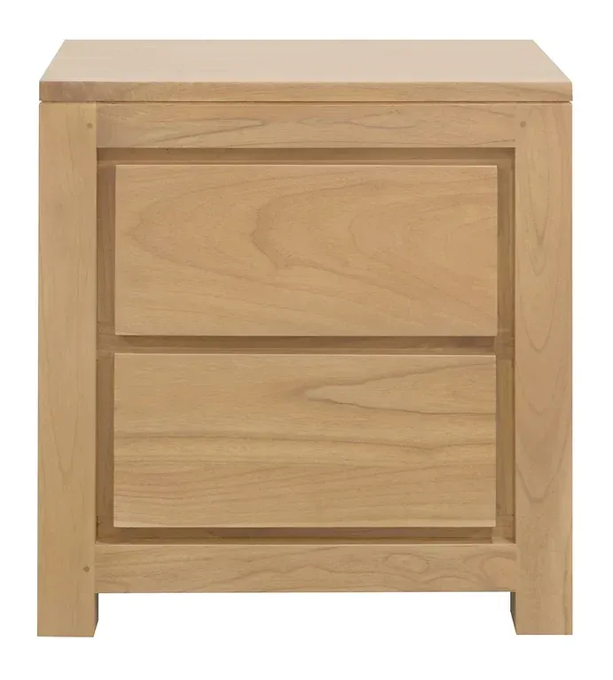 CT Amsterdam Solid White Cedar Timber 2 Drawer Bedside Table