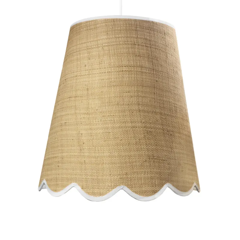 SH Scallop Hanging Raffia Shade Large Lamp