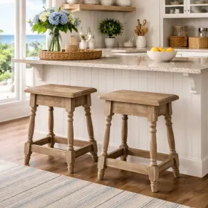 MF Charles Solid Recycled Timber Dining Stool thumbnail 4