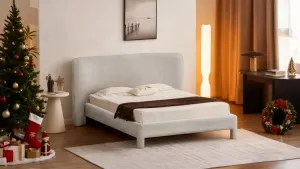 VI Jenna Fabric Upholstered Queen Bed Frame thumbnail 3